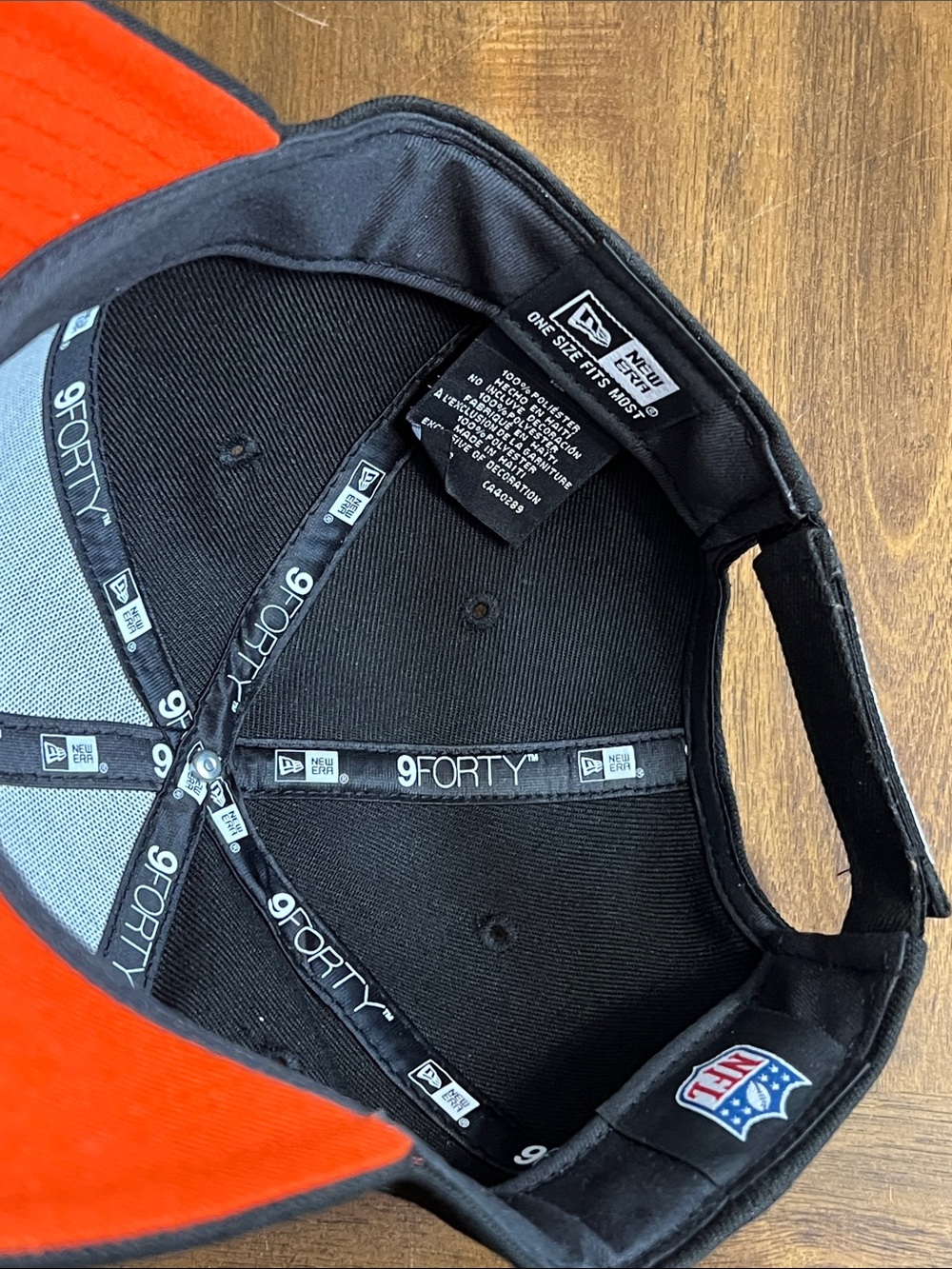 Cincinnati Bengals NFL New Era Black and Orange Strapback Cap - Picture 9 of 10